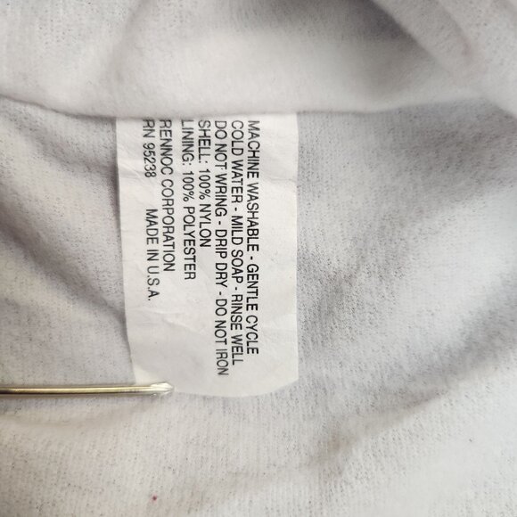 Vintage Satin Bomber Jacket 2XL Lined Blank Red Yellow Snap Button Front 90s USA - Picture 8 of 9